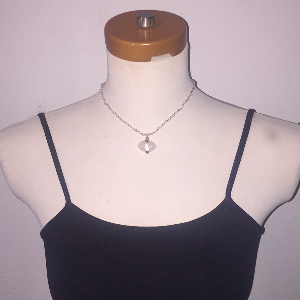 Canvas pink beaded gold chain necklace choker - Picture 3 of 8